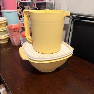 Tupperware yellow Kitchen Pitcher and Bowl Set